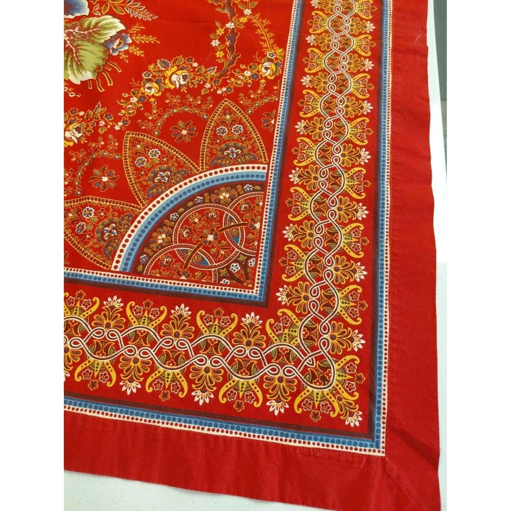 Williams Sonoma Spanish Floral Tablecloth Mandala Center Cotton 88
